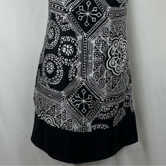 White House Black Market‎ Pure Silk Black White Dress  Size 4 - Picture 7 of 12